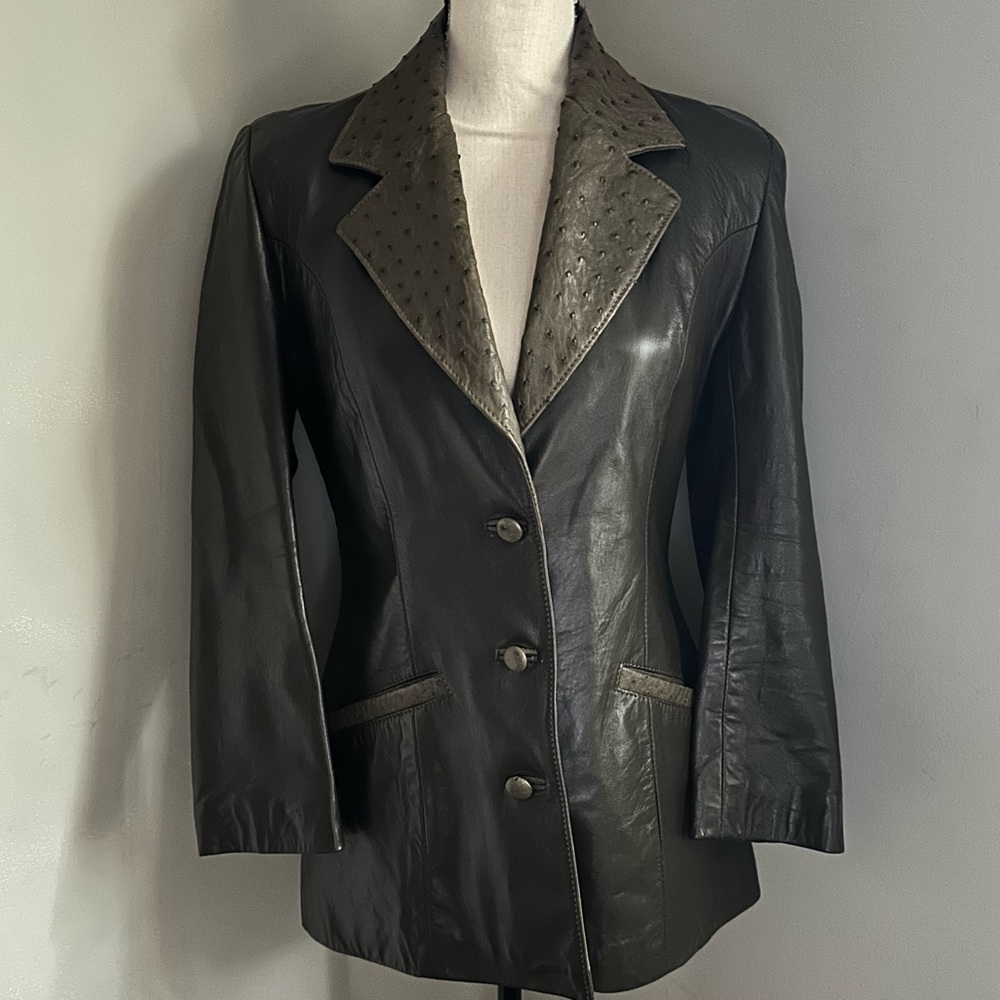 Citation | Olive Green Leather Coat | M